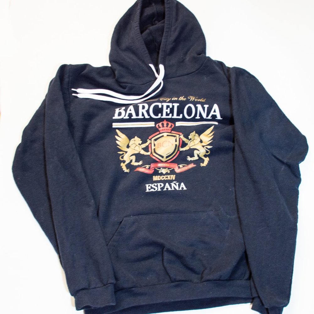 Barcelona Hooded Sweatshirt, with ties, Sixe XL